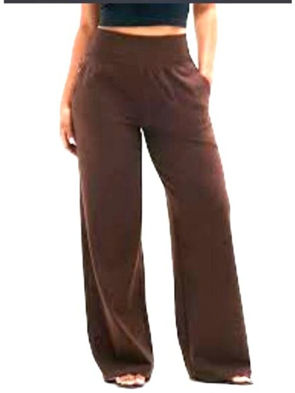 Athleta Venice High Rise Flare Pant S Mahogany Brown Wide Leg HTF color - Picture 9 of 14